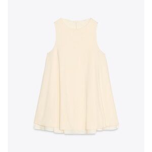 Zara Cream Sleeveless Swing Dress